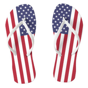 American Flag USA Independence Patriotic Flip Flops