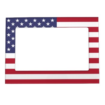 American Flag Usa Independence Patriotic Magnetic Frame by YLGraphics at Zazzle