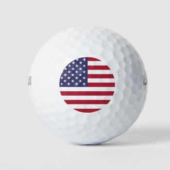 American Flag Usa Independence Patriotic Pattern Golf Balls by YLGraphics at Zazzle