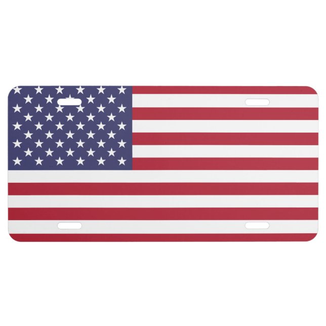 American Flag USA Independence Patriotic Pattern License Plate (Front)