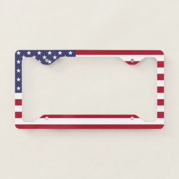 American Flag Usa Independence Patriotic Pattern License Plate Frame by YLGraphics at Zazzle