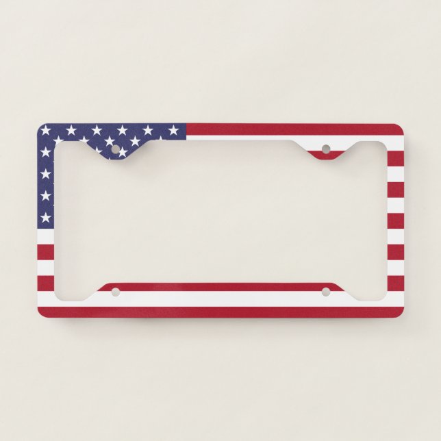 American Flag USA Independence Patriotic Pattern License Plate Frame (Front)