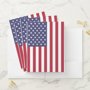 American Flag Usa Independence Patriotic Pattern Pocket Folder by YLGraphics at Zazzle