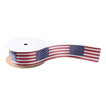 American Flag Usa Independence Patriotic Pattern Satin Ribbon by YLGraphics at Zazzle