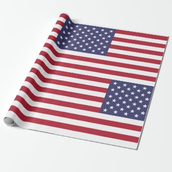 American Flag Usa Independence Patriotic Pattern Wrapping Paper by YLGraphics at Zazzle