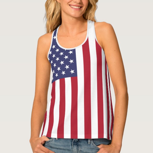 American Flag USA Independence Patriotic Tank Top (Front)