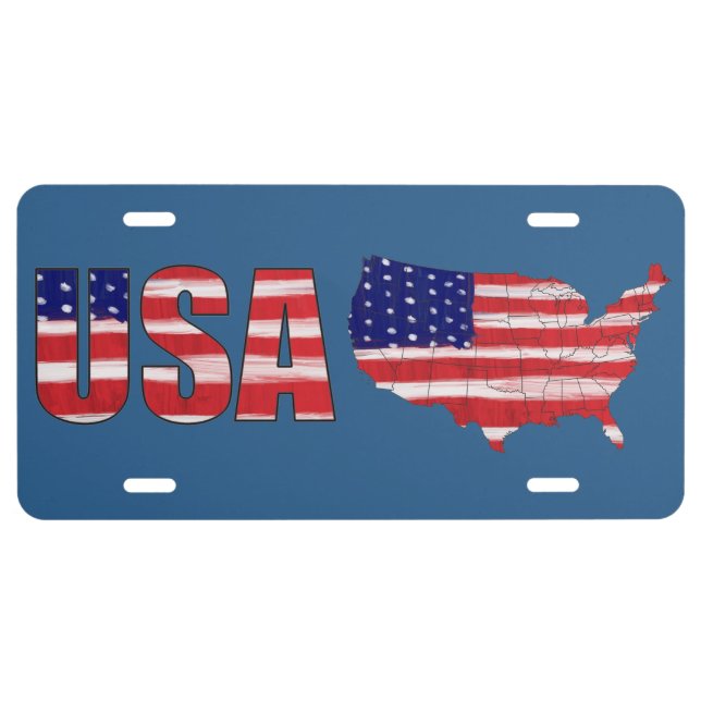  American Flag USA License Plate (Front)
