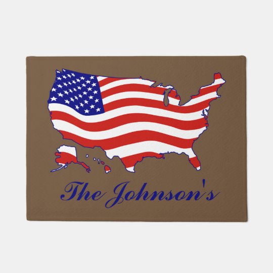 American Flag Usa Map Doormat