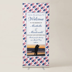 AMERICAN FLAG USA Map Outline PHOTO Wedding Retractable Banner
