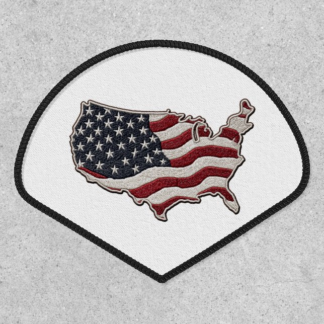 🧵 American Flag USA Map Patch 🇺🇸🪡 (Front)