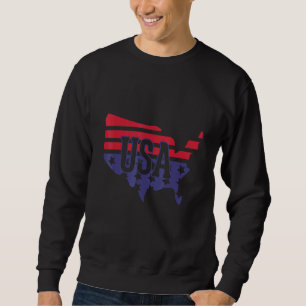American Flag Usa Map Sweatshirt