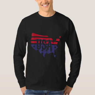 American Flag Usa Map T-Shirt