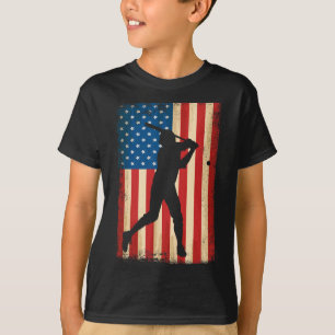 American Flag Usa Patriotic Baseball Lover 4th Of T-Shirt