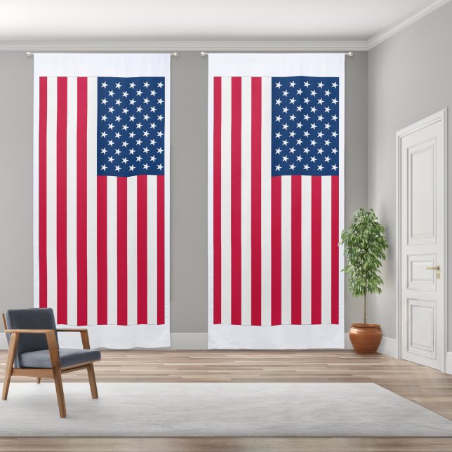 American Flag USA Patriotic Blackout Curtains (Wide)