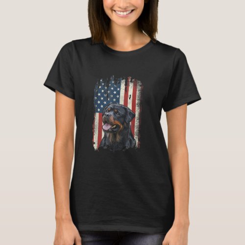 American flag USA patriotic dog lover T_Shirt