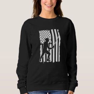 American Flag Usa Patriotic Fencing Fencing Coach  Sweatshirt