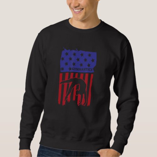 American Flag USA Patriotic Gymnastics Gymnastic S Sweatshirt