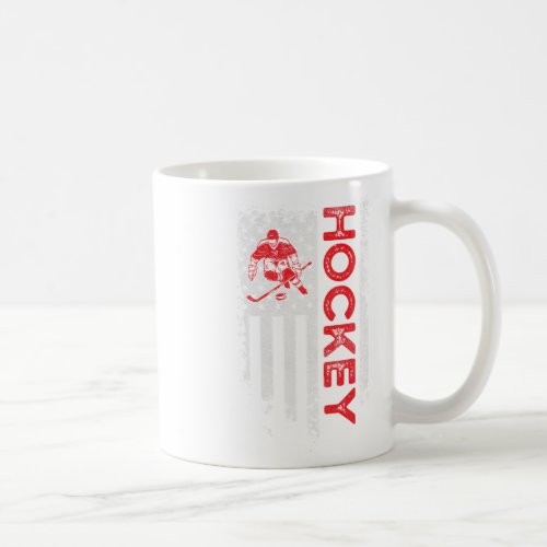 American Flag Usa Patriotic Hockey Player  Coffee Mug
