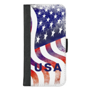 American Flag USA Patriotic iPhone 8/7 Plus Wallet Case