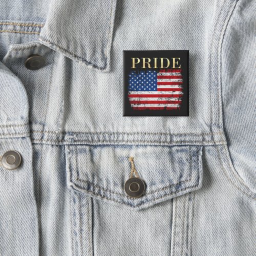 American Flag USA Patriotic Pride Flag 4th of July Button
