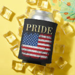 American Flag USA Patriotic Pride Flag 4th of July Can Cooler