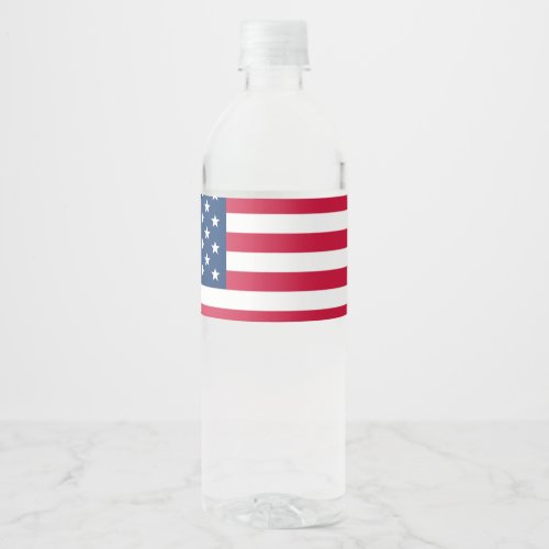 American Flag USA Patriotic Water Bottle Label
