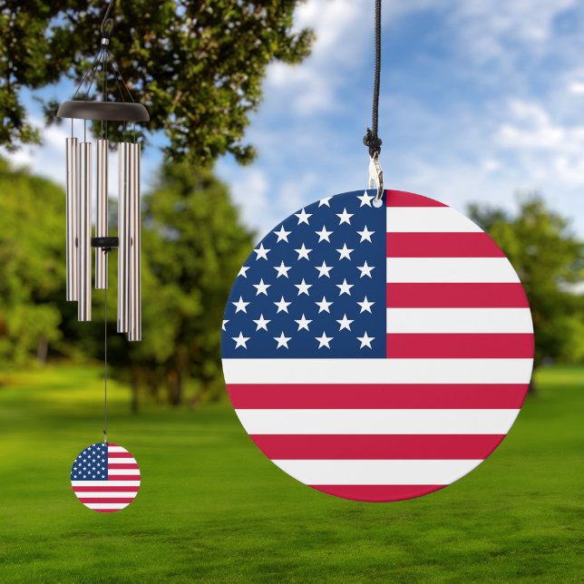 American Flag USA Patriotic Wind Chime (Outdoor)