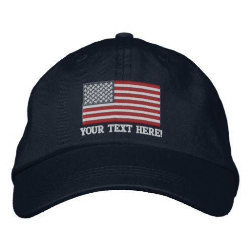 American Flag USA Personalize it Large Embroidery Embroidered Baseball Hat