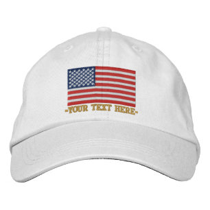 American Flag USA Personalize it! Large Embroidery Embroidered Baseball Hat