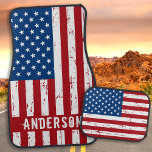 American Flag USA Personalized Patriotic Car Floor Mat