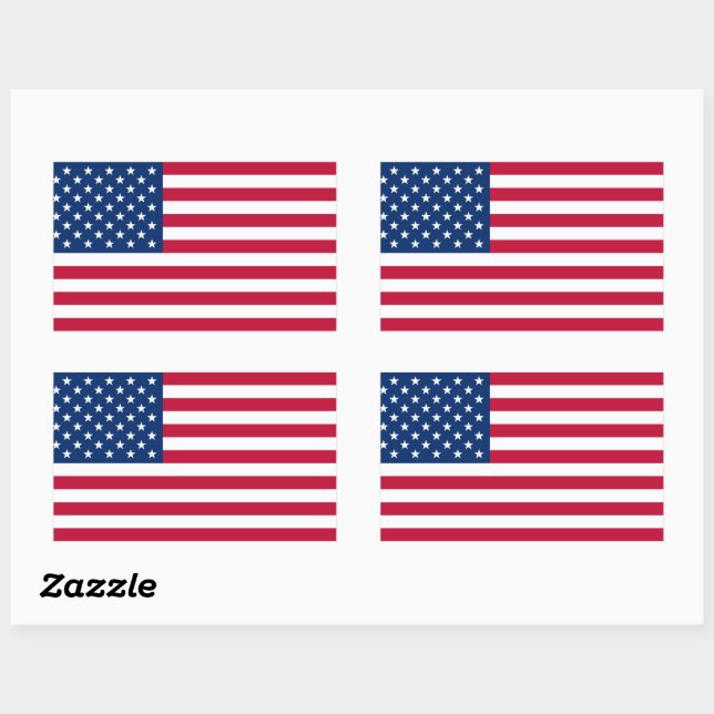 American Flag USA Rectangular Sticker (Sheet)