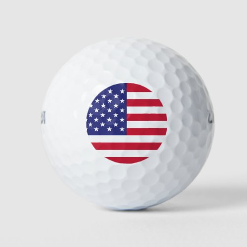 American Flag USA Red White Blue Patriotic Golf Balls