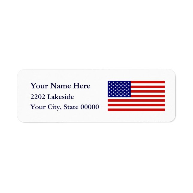 American Flag USA Return Address Label (Front)