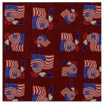 American Flag USA Soccer Ball Red Background Fabric