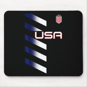 American Flag Usa Soccer Stars And Stripes Patch  Mouse Pad