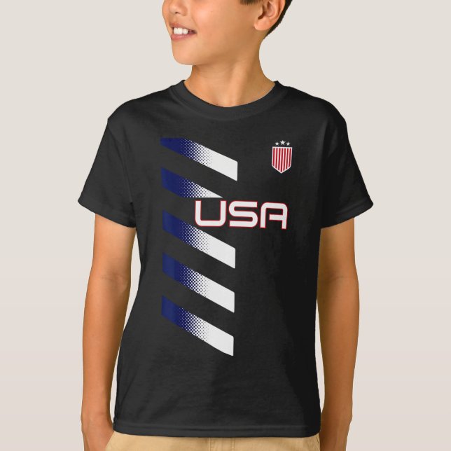 American Flag Usa Soccer Stars And Stripes Patch  T-Shirt (Front)