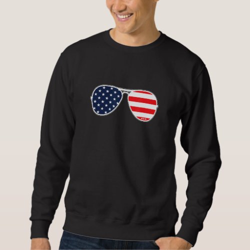 American Flag Usa Sunglasses Mens Womens Cool Boys Sweatshirt