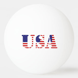 american flag - usa text ping pong ball