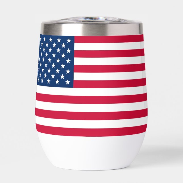 American Flag USA Thermal Wine Tumbler (Front)