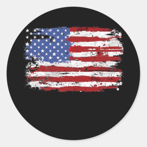 American Flag USA United States of America US 4th Classic Round Sticker