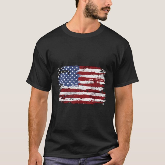 American Flag Usa United States Of America Us 4Th  T-Shirt (Front)