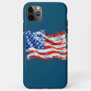 American Flag USA Watercolor 4th of July iPhone 11 Pro Max Case