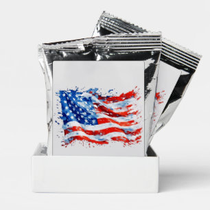 American Flag USA Watercolor 4th of July Coffee Drink Mix