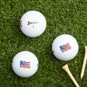 American Flag USA Watercolor 4th of July Golf Balls