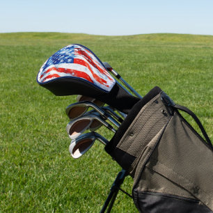 American Flag USA Watercolor 4th of July Golf Head Cover