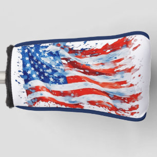 American Flag USA Watercolor 4th of July Golf Head Cover