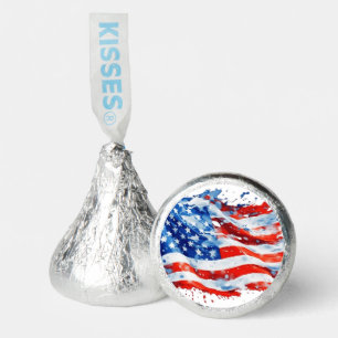 American Flag USA Watercolor 4th of July Hershey®'s Kisses®