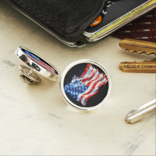 American Flag USA Watercolor 4th of July Lapel Pin
