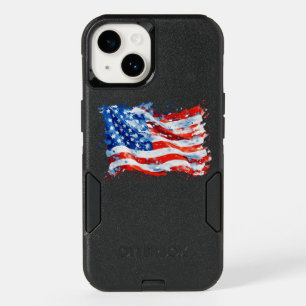 American Flag USA Watercolor 4th of July OtterBox iPhone 14 Case