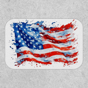 American Flag USA Watercolor 4th of July Patch